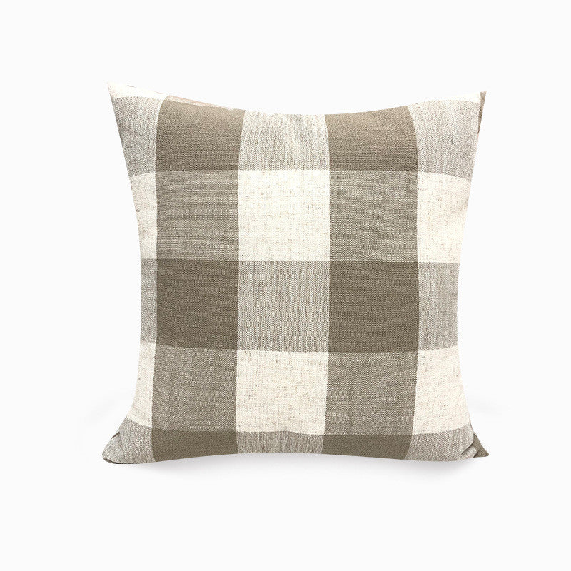 Pillowcase Linen Plain Striped Checkered Modern Simple Cushion Living Room Cushion