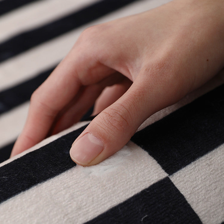 Black And White Striped Living Room Bedroom High-quality Plaid Carpet