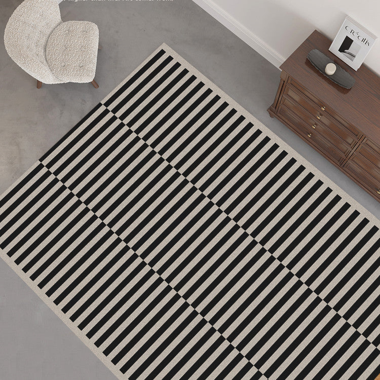 Black And White Striped Living Room Bedroom High-quality Plaid Carpet