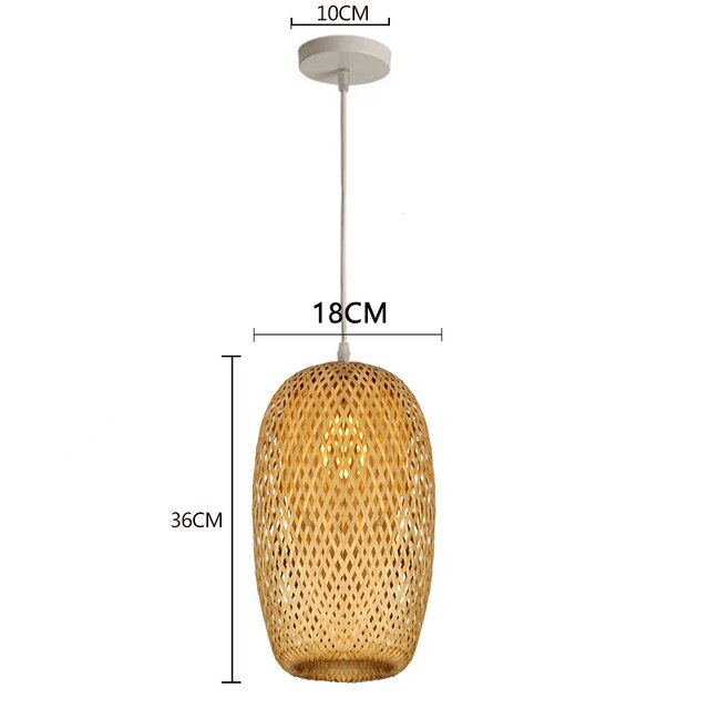 Hand Knitted Bamboo Pendant Lights Weaving Hanging Lamp Garden Restaurant Home Decor Lighting Fixtures