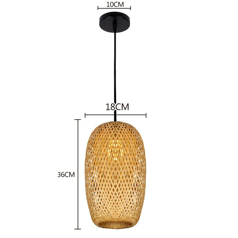 Hand Knitted Bamboo Pendant Lights Weaving Hanging Lamp Garden Restaurant Home Decor Lighting Fixtures