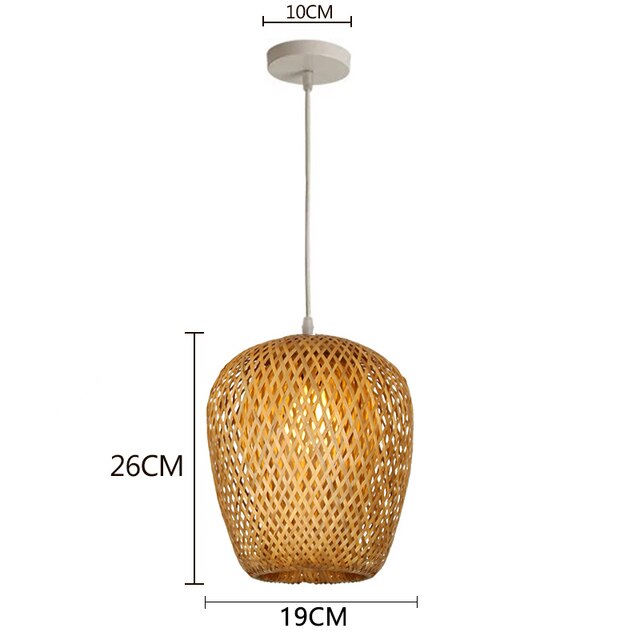 Hand Knitted Bamboo Pendant Lights Weaving Hanging Lamp Garden Restaurant Home Decor Lighting Fixtures