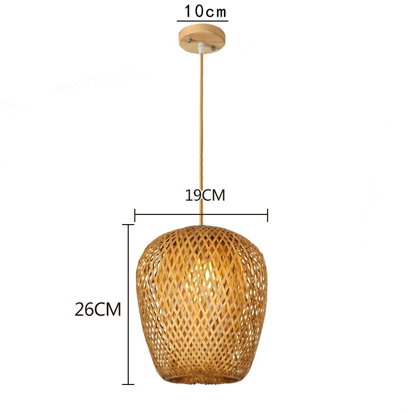 Hand Knitted Bamboo Pendant Lights Weaving Hanging Lamp Garden Restaurant Home Decor Lighting Fixtures