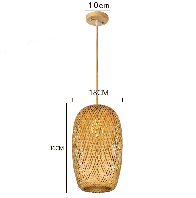 Hand Knitted Bamboo Pendant Lights Weaving Hanging Lamp Garden Restaurant Home Decor Lighting Fixtures