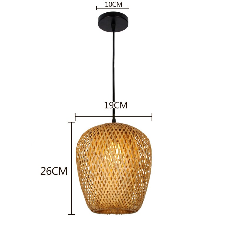 Hand Knitted Bamboo Pendant Lights Weaving Hanging Lamp Garden Restaurant Home Decor Lighting Fixtures