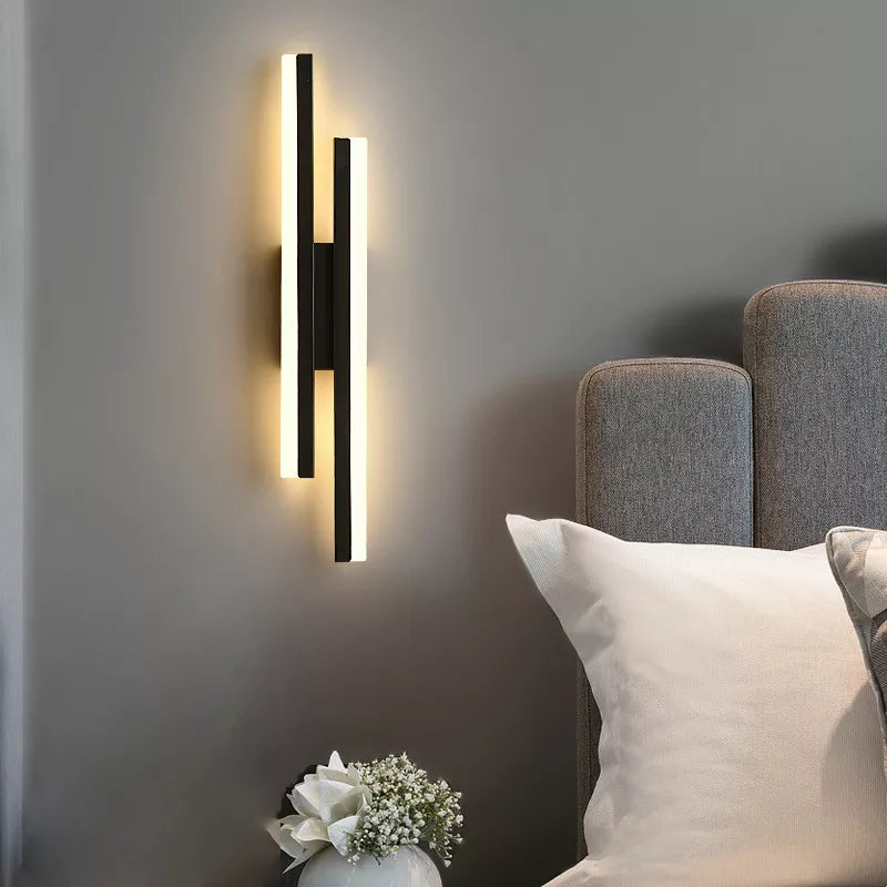 Modern Led Wall Lamp Strip Light Bedroom Bedside Indoor Lighting Decoration