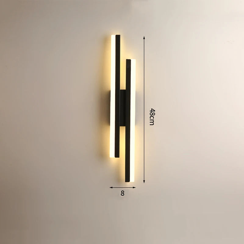 Modern Led Wall Lamp Strip Light Bedroom Bedside Indoor Lighting Decoration