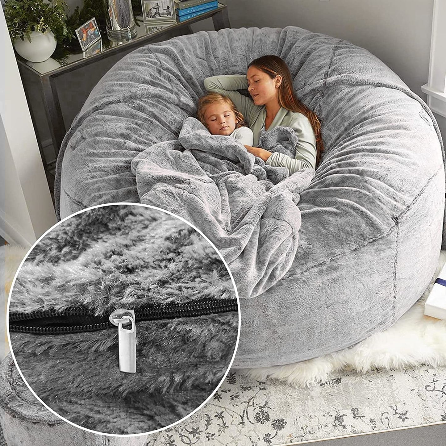 Large Snow Grey BeanBag Cover