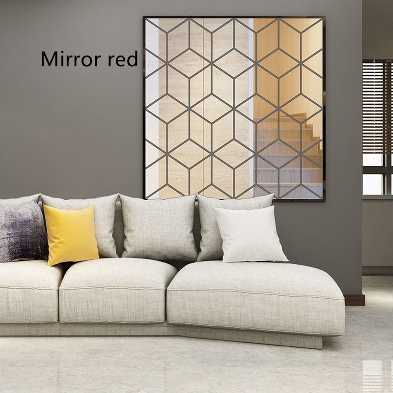 Diamond Mosaic Background Wall Mirror Wall