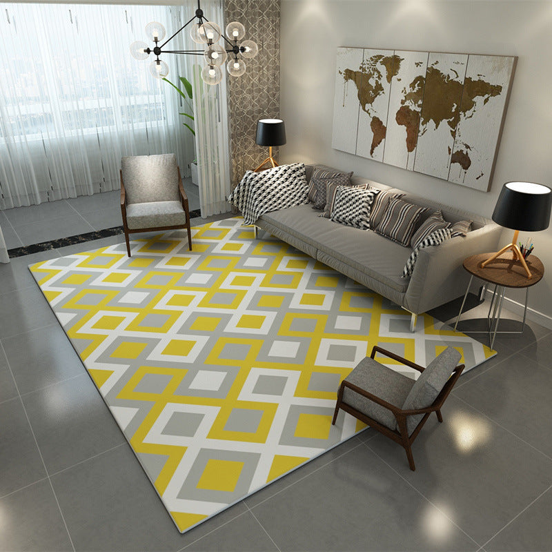 Simple Multiple Modern Geometric Patterns Colours Living Rug
