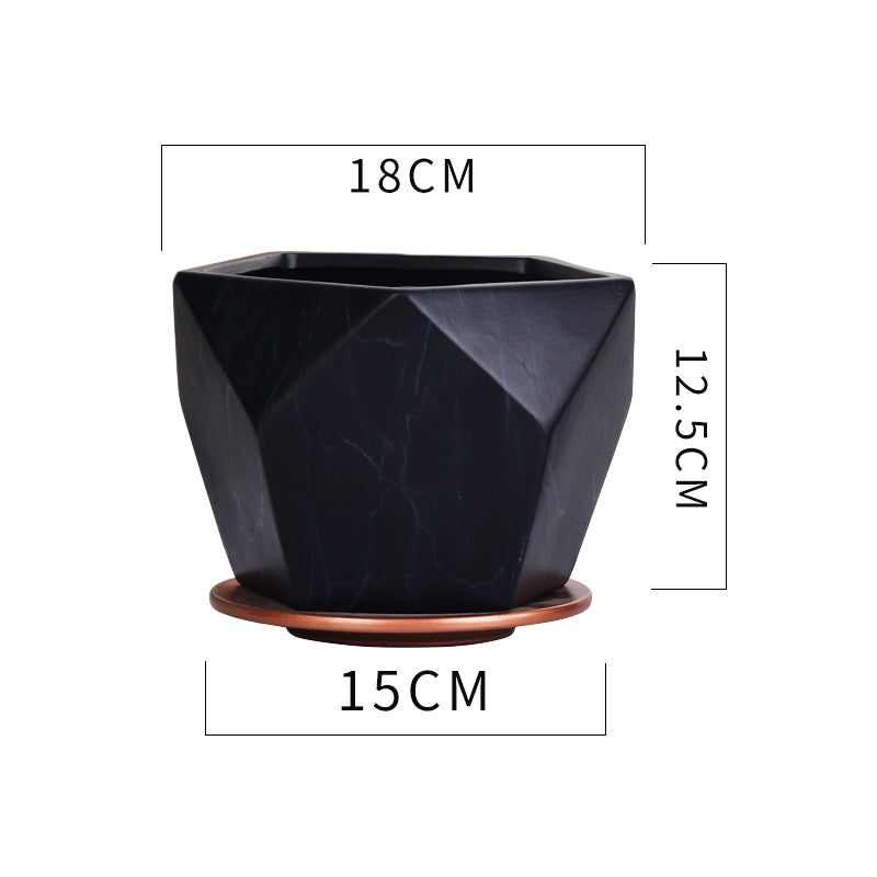 Indoor Ceramic Marble Flower Pot