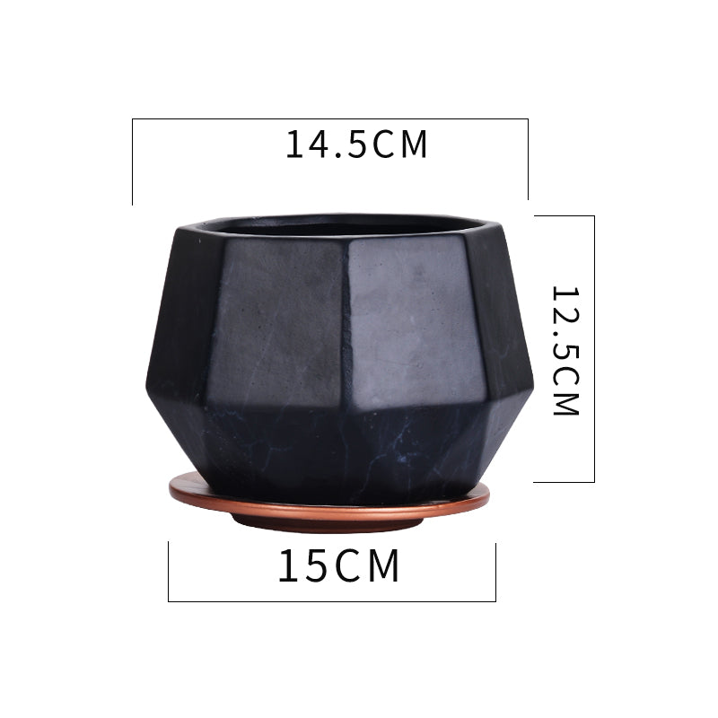 Indoor Ceramic Marble Flower Pot