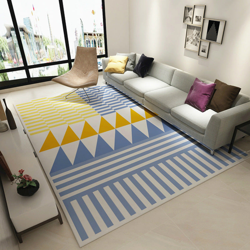 Simple Multiple Modern Geometric Patterns Colours Living Rug