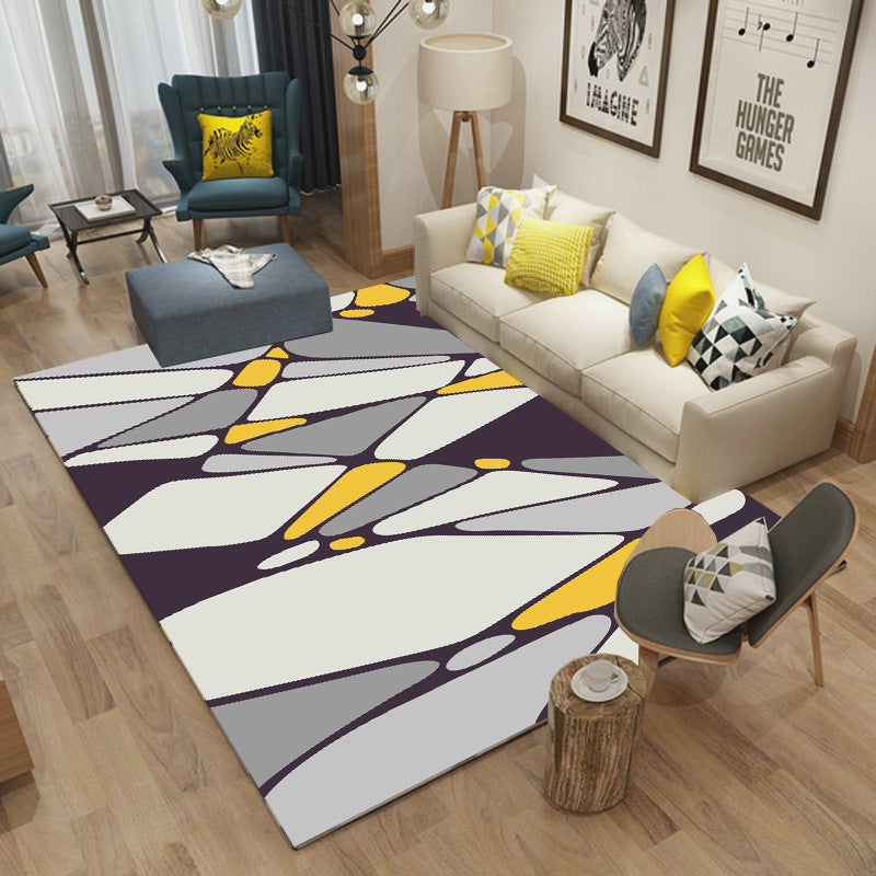 Simple Multiple Modern Geometric Patterns Colours Living Rug