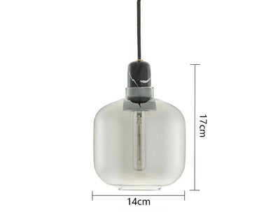 Retro Modern Twist Dining Room Living Room Marble & Glass Chandelier Light Bulbs