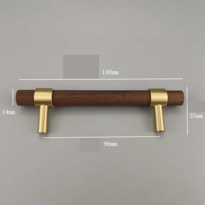 Real Wood Brass Cabinet Door Shaker Handles Modern Touch