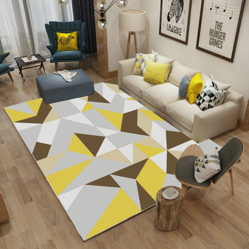 Simple Multiple Modern Geometric Patterns Colours Living Rug