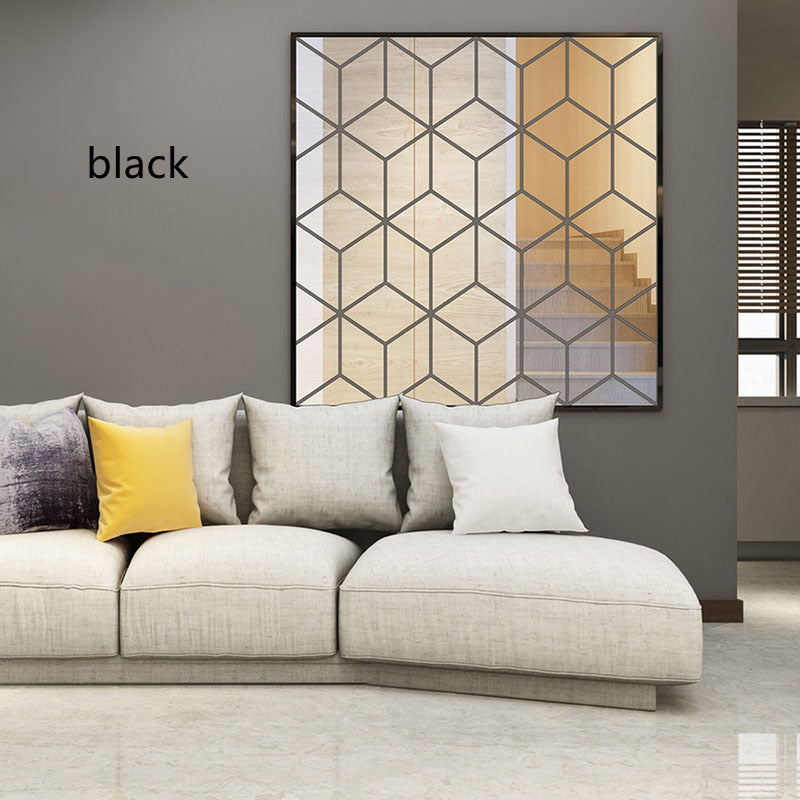 Diamond Mosaic Background Wall Mirror Wall