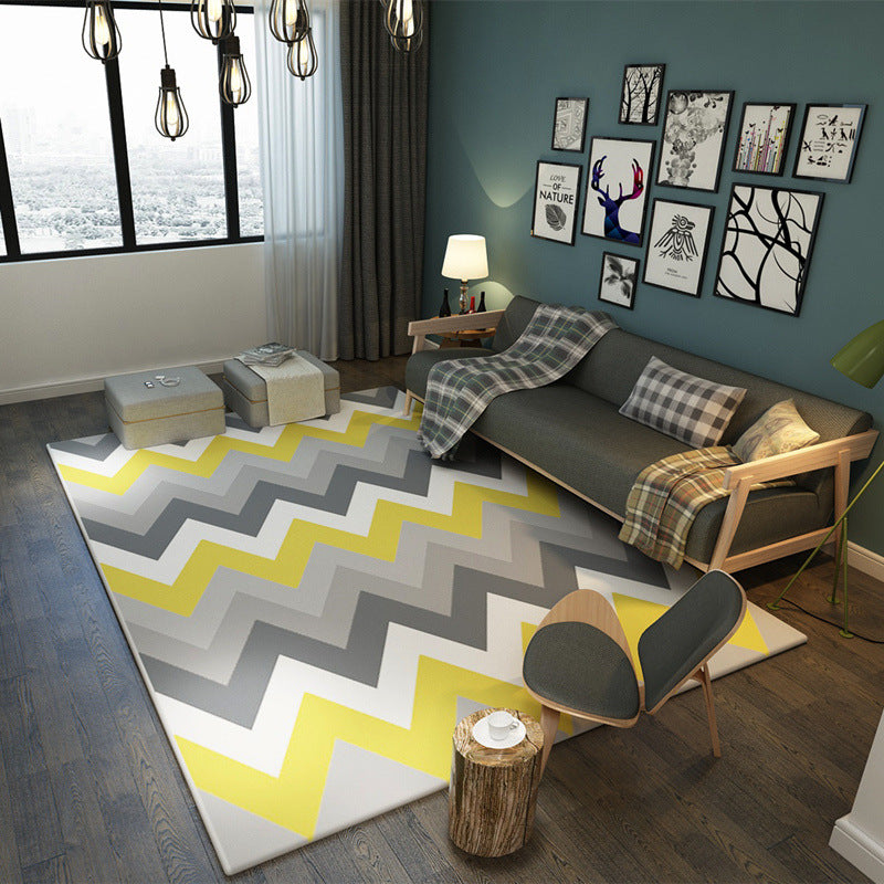 Simple Multiple Modern Geometric Patterns Colours Living Rug