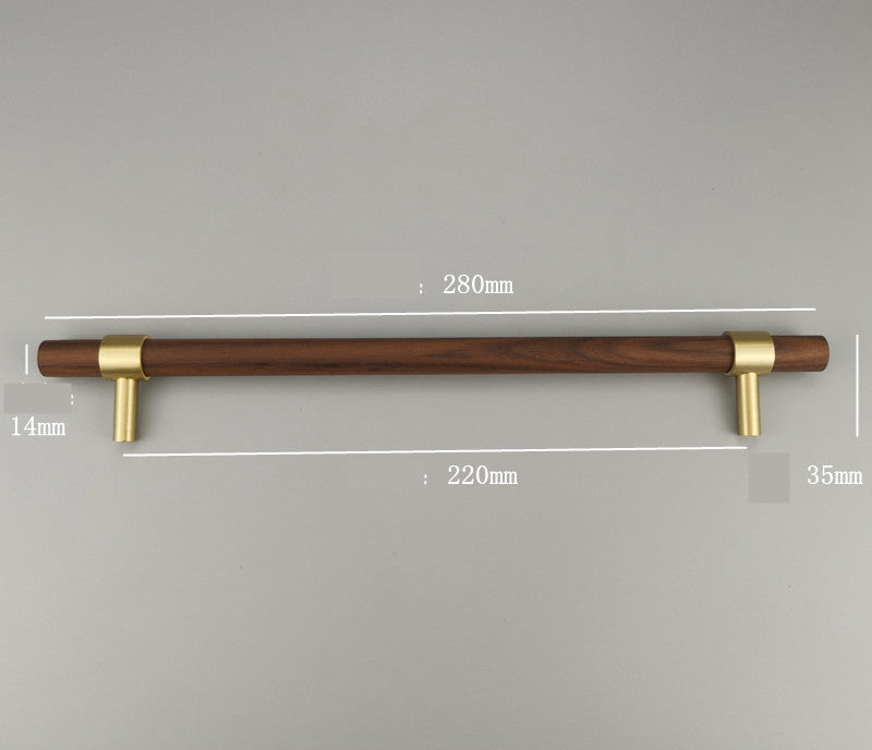 Real Wood Brass Cabinet Door Shaker Handles Modern Touch