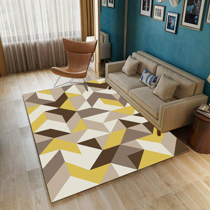 Simple Multiple Modern Geometric Patterns Colours Living Rug