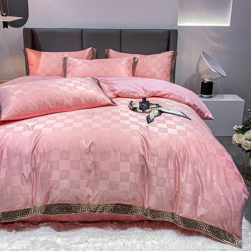 Draps de lit en coton et soie, housse de couette