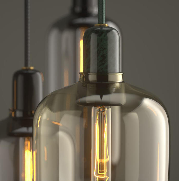 Retro Modern Twist Dining Room Living Room Marble & Glass Chandelier Light Bulbs