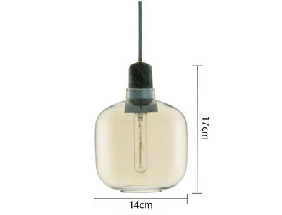 Retro Modern Twist Dining Room Living Room Marble & Glass Chandelier Light Bulbs