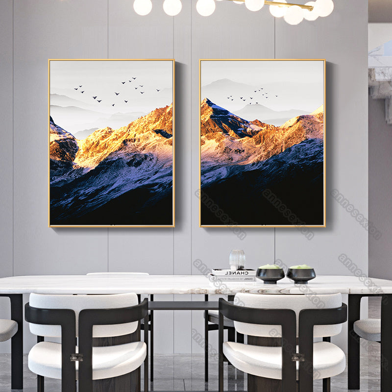 Creative Mountain Peak Painting Bedroom Living Room Design