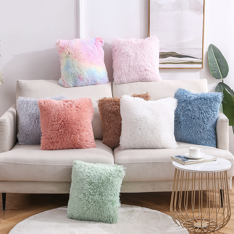 Velvet Nordic Sea Solid Color Pillow Home Cushion