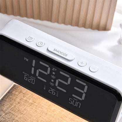 3 In 1 Bedside Lamp Wireless Phone Charging LCD Screen Alarm Clock