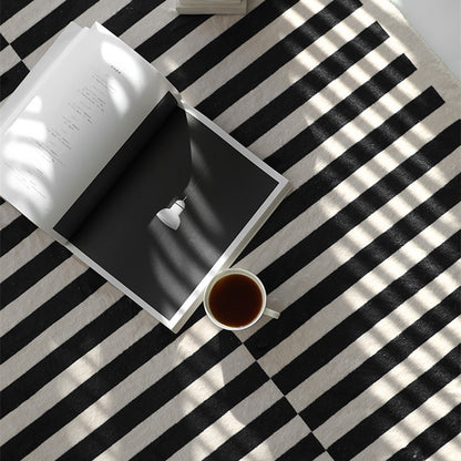 Black And White Striped Living Room Bedroom High-quality Plaid Carpet