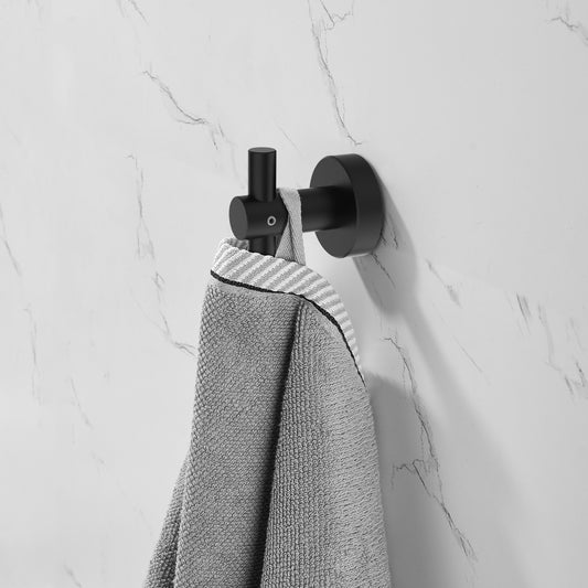 Round Base Wall Hook With Screws  Matte Black Hook, 4-piece Set, Furniture Hardware,
