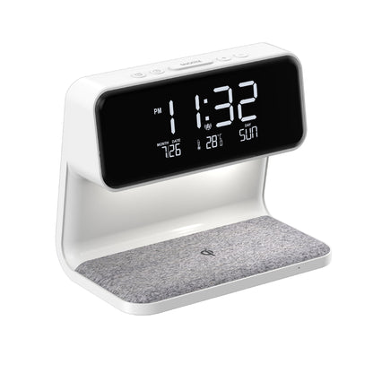 3 In 1 Bedside Lamp Wireless Phone Charging LCD Screen Alarm Clock