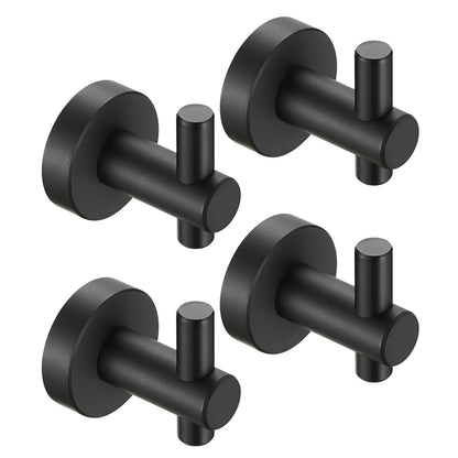 Round Base Wall Hook With Screws  Matte Black Hook, 4-piece Set, Furniture Hardware,