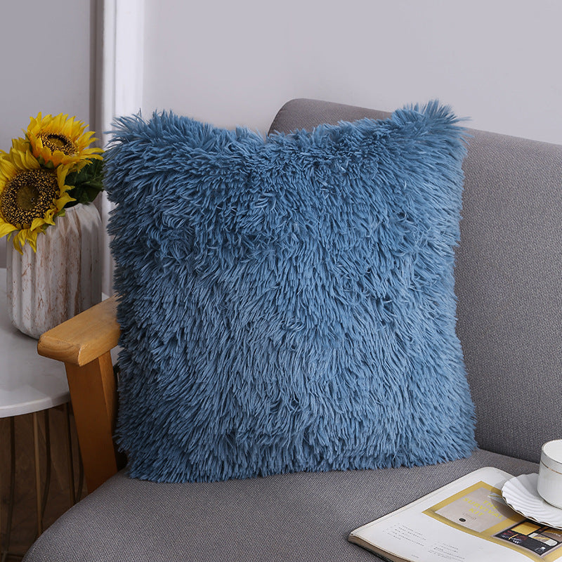 Velvet Nordic Sea Solid Color Pillow Home Cushion