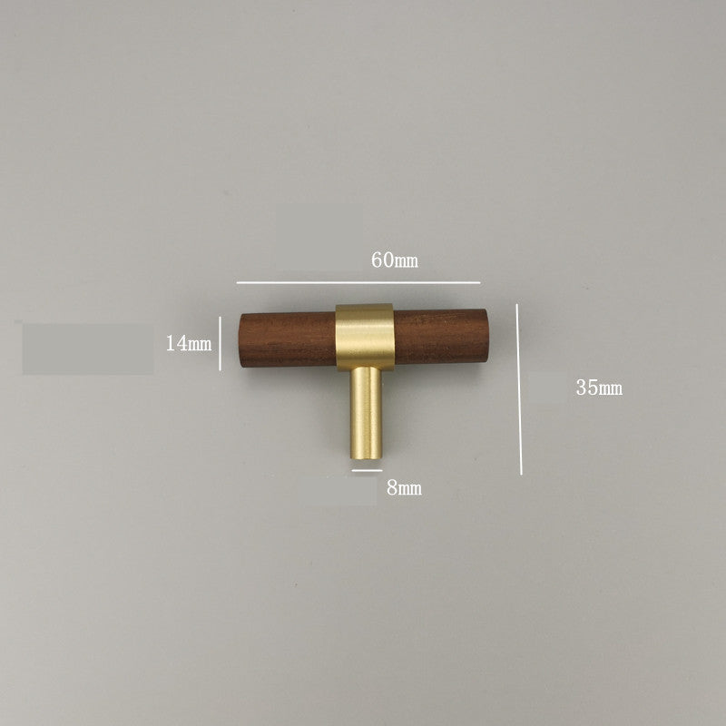 Real Wood Brass Cabinet Door Shaker Handles Modern Touch