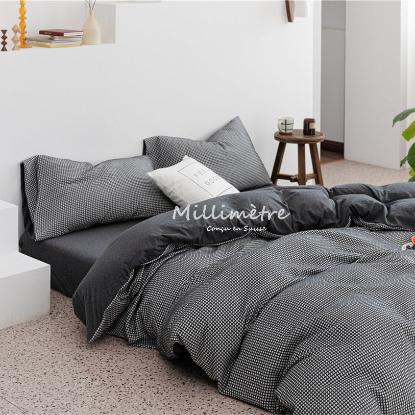 Tianzhu Cotton Quilt Cover Simple Knitted Bedding